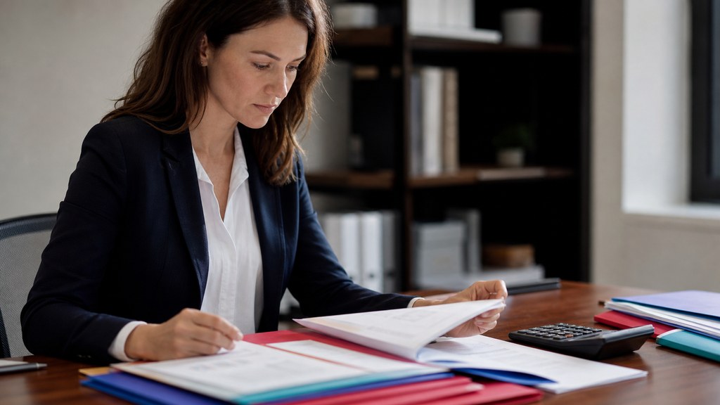 Responsable financière construisant le coût complet d'un logiciel